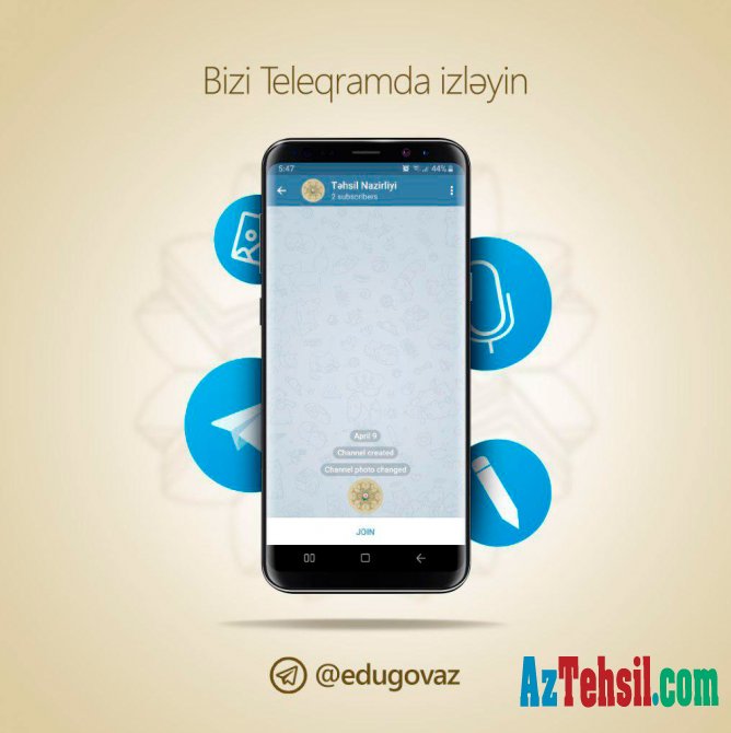 Təhsil Nazirliyinin rəsmi “Telegram” kanalı fəaliyyətə başlayır