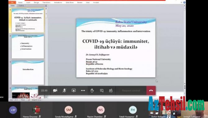 “COVID-19 üçlüyü: immunitet, iltihab və müdaxilə” mövzusunda ustad dərsi