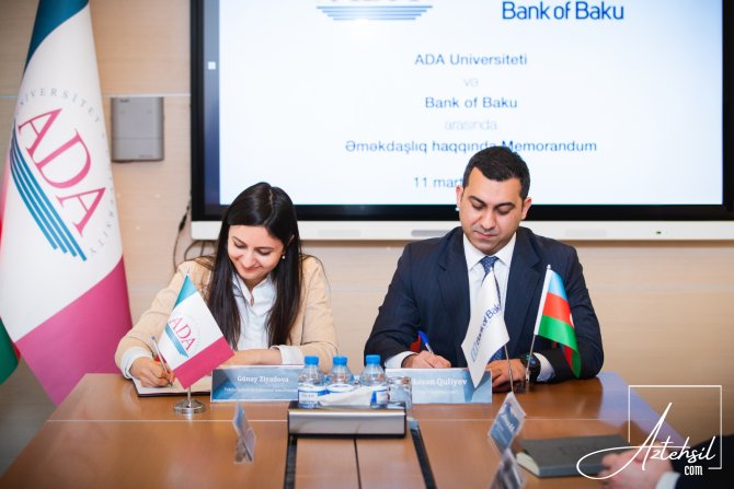 Bank of Baku və ADA Universiteti memorandum imzalayıb: mini MBA proqramı təşkil ediləcək