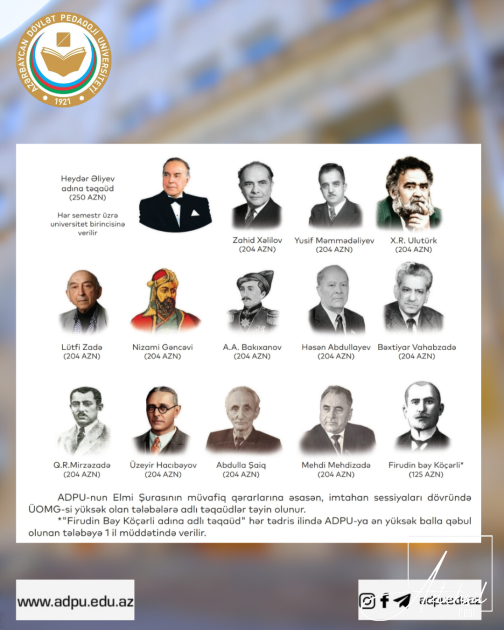 Pedaqoji Universitet tələbələr üçün 14 adlı təqaüd təklif edib