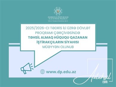 Təhsil almaq hüququ qazanan təqaüdçülərin SİYAHISI