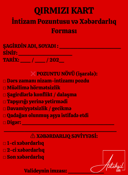 Şagirdlərə də qırmızı kart göstərək? - Fotolar