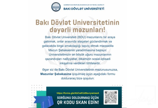 BDU-da Məzunlar Şəbəkəsi yaradılır