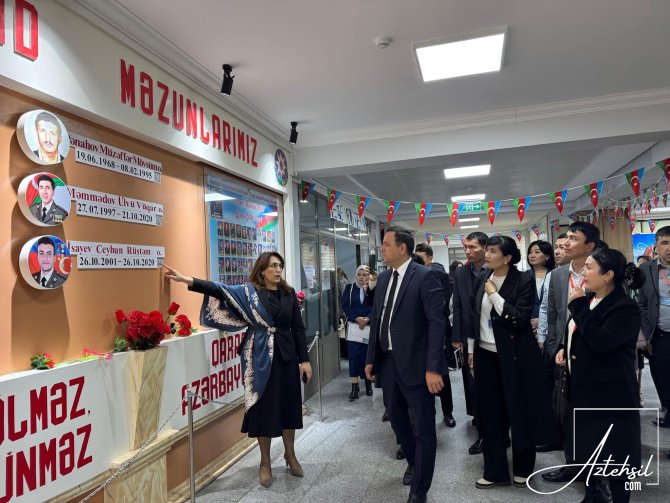 Qubada beynəlxalq təlim iştirakçıları nümunəvi orta məktəbi ziyarət ediblər